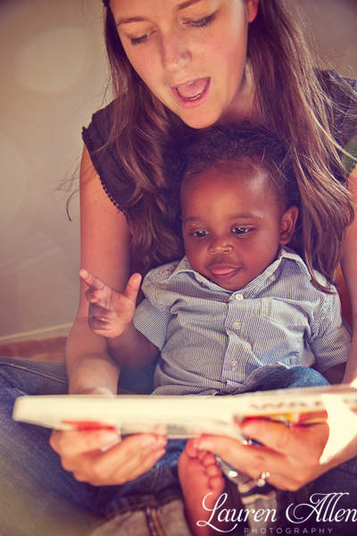 Mommy & Branch reading together